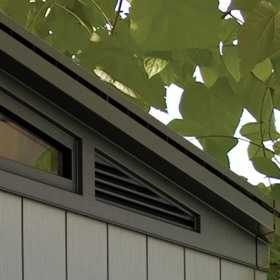 Casuta de gradina, Keter, Gri, 11x7, colectie Artisan, usa dubla, ferestre