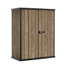 Dulap exterior gradina, din compozit DecoCoat, pentru unelte si accesorii, bej, 2 rafturi, Keter Signature, 140 x 736 x 1704 cm, cu podea, 2 usi, 1400 L, rezistent la intemperii 