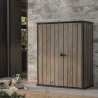 Dulap exterior gradina, din compozit DecoCoat, pentru unelte si accesorii, bej, 2 rafturi, Keter Signature, 140 x 736 x 1704 cm, cu podea, 2 usi, 1400 L, rezistent la intemperii 