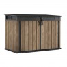 Dulap depozitare exterior, din compozit DecoCoat, pentru unelte si tomberoane, bej, Keter Signature, 190 x 109 x 1325 cm, cu podea, 2 usi, 2020 L, rezistent la intemperii