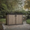 Dulap depozitare exterior, din compozit DecoCoat, pentru unelte si tomberoane, bej, Keter Signature, 190 x 109 x 1325 cm, cu podea, 2 usi, 2020 L, rezistent la intemperii