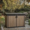 Dulap depozitare exterior, din compozit DecoCoat, pentru unelte si tomberoane, maro venetian, Keter Signature, 190 x 109 x 1325 cm, cu podea, 2 usi, 2020 L, rezistent la intemperii