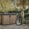 Dulap depozitare exterior, din compozit DecoCoat, pentru unelte si tomberoane, maro venetian, Keter Signature, 190 x 109 x 1325 cm, cu podea, 2 usi, 2020 L, rezistent la intemperii