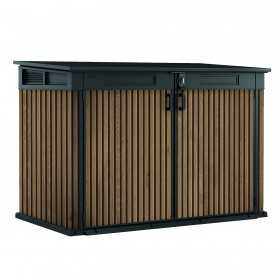 Dulap depozitare exterior, din compozit DecoCoat, pentru unelte si tomberoane, maro venetian,...