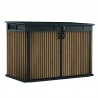 Dulap depozitare exterior, din compozit DecoCoat, pentru unelte si tomberoane, maro venetian, Keter Signature, 190 x 109 x 1325 cm, cu podea, 2 usi, 2020 L, rezistent la intemperii