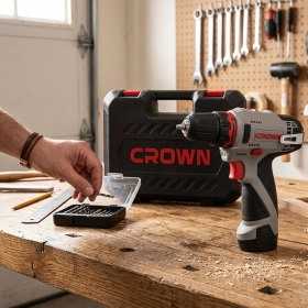 Masina de gaurit si insurubat cu acumulator CROWN , 12 V, 2 x 2 Ah, 30 Nm, mandrina rapida 10 mm - CT21072HX-2 BMC