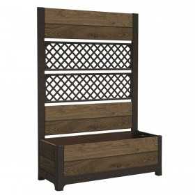 Jardiniera pentru exterior, polipropilena, maro nuc, Keter Deco Tulip, pentru gradina, terasa,...