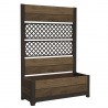 Jardiniera pentru exterior, polipropilena, maro nuc, Keter Deco Tulip, pentru gradina, terasa, balcon, forma dreptunghiulara, maro, cu paravan decorativ, rezistenta UV, 110 L