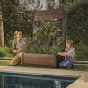 Jardiniera pentru exterior, polipropilena, maro nuc, Keter Deco Tulip, pentru gradina, terasa, balcon, forma dreptunghiulara, maro, cu paravan decorativ, rezistenta UV, 110 L