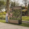 Jardiniera pentru exterior, polipropilena, maro nuc, Keter Deco Tulip, pentru gradina, terasa, balcon, forma dreptunghiulara, maro, cu paravan decorativ, rezistenta UV, 110 L