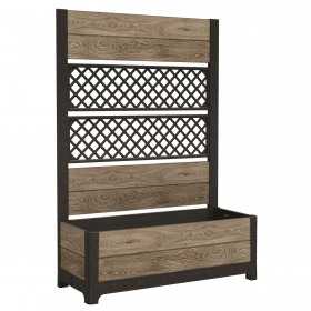 Jardiniera pentru exterior, polipropilena, maro nuc, Keter Deco Tulip, pentru gradina, terasa,...