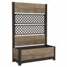 Jardiniera pentru exterior, polipropilena, maro nuc, Keter Deco Tulip, pentru gradina, terasa, balcon, forma dreptunghiulara, bej, cu paravan decorativ, rezistenta UV, 110 L