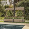 Jardiniera pentru exterior, polipropilena, maro nuc, Keter Deco Tulip, pentru gradina, terasa, balcon, forma dreptunghiulara, bej, cu paravan decorativ, rezistenta UV, 110 L