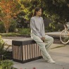 Cufar depozitare accesorii terasa si gradina, pentru unelte si jucarii, cu capac, material polipropilena, rezistenta UV, culoare bej, manere, Keter Kentwood 190 L 