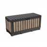 Cutie pentru depozitare pentru terasa si gradina, pentru unelte si jucarii, cu capac, material polipropilena rezistenta UV, culoare bej, manere, Keter Kentwood 350 L 