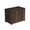 Jardiniera inalta, pentru gradina si terasa, polipropilena, Keter Deco, imitatie lemn, culoare maro nuc, rectangulara, pentru exterior, rezistenta la UV, umiditate si zapada, 45.5 x 76 x 55 cm, 110L