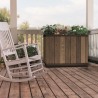 Jardiniera inalta, pentru gradina si terasa, polipropilena, Keter Deco, imitatie lemn, culoare maro nuc, rectangulara, pentru exterior, rezistenta la UV, umiditate si zapada, 45.5 x 76 x 55 cm, 110L