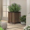 Ghiveci exterior, patrat, maro nuc, polipropilena, Keter Deco, imitatie lemn, cu dop de drenaj, pentru gradina, terasa sau balcon, rezistent UV, 45.5x45.5x55 cm