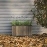 Jardiniera, pentru gradina si terasa, polipropilena, Keter Deco, imitatie lemn, culoare maro nuc, dreptunghiulara, pentru exterior, rezistenta la UV, umiditate si zapada, 45.5x76x45.5 cm