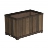 Jardiniera, pentru gradina si terasa, polipropilena, Keter Deco, imitatie lemn, culoare maro nuc, dreptunghiulara, pentru exterior, rezistenta la UV, umiditate si zapada, 45.5x76x45.5 cm
