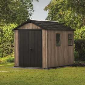 Casuta de gradina, Keter, bej, 287x230x246 cm, colectie Apex 7.5x9/9x7.5, cu doua optiuni de...