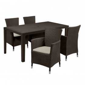 Scaun gradina, polipropilena, Keter, Iowa, maro, cu o perna, spatar confortabil, dimensiuni 62x60x89 cm