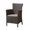 Scaun gradina, polipropilena, Keter, Iowa, maro, cu o perna, spatar confortabil, dimensiuni 62x60x89 cm