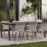 Masa de gradina, plastic, Keter, pentru 8 persoane, colectia Porto, culoare maro nuc, cadru metalic, dimensiuni 200x95x75 cm