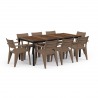 Masa de gradina, plastic, Keter, pentru 8 persoane, colectia Porto, culoare maro nuc, cadru metalic, dimensiuni 200x95x75 cm