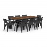 Masa de gradina, plastic, Keter, pentru 8 persoane, colectia Porto, culoare maro nuc, cadru metalic, dimensiuni 200x95x75 cm