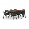 Masa de gradina, plastic, Keter, pentru 8 persoane, colectia Porto, culoare maro nuc, cadru metalic, dimensiuni 200x95x75 cm