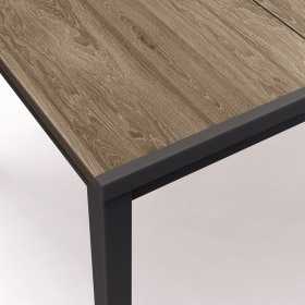 Masa de gradina, plastic, Keter, pentru 6 persoane, colectia Porto, culoare bej, cadru metalic, dimensiuni 159x95x75 cm