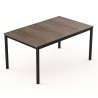 Masa de gradina, plastic, Keter, pentru 6 persoane, colectia Porto, culoare bej, cadru metalic, dimensiuni 159x95x75 cm