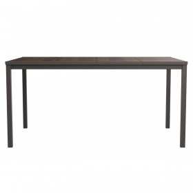 Masa de gradina, plastic, Keter, pentru 6 persoane, colectia Porto, culoare maro nuc, cadru metalic, dimensiuni 159x95x75 cm