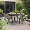 Masa de gradina, plastic, Keter, pentru 6 persoane, colectia Porto, culoare maro nuc, cadru metalic, dimensiuni 159x95x75 cm