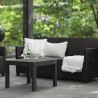 Set mobilier gradina si terasa, imitatie ratan, Keter Marie, cu masuta Orlando, 2 fotolii, 1 canapea, 4 locuri, culoare grafit, rezistent UV si intemperii, usor de asamblat 