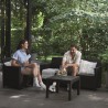 Set mobilier gradina si terasa, imitatie ratan, Keter Marie, cu masuta Orlando, 2 fotolii, 1 canapea, 4 locuri, culoare grafit, rezistent UV si intemperii, usor de asamblat 