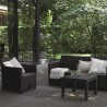 Set mobilier gradina si terasa, imitatie ratan, Keter Marie, cu masuta Orlando, 2 fotolii, 1 canapea, 4 locuri, culoare grafit, rezistent UV si intemperii, usor de asamblat 