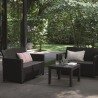 Set mobilier gradina si terasa, imitatie ratan, Keter Marie, cu masuta Orlando, 2 fotolii, 1 canapea, 4 locuri, culoare grafit, rezistent UV si intemperii, usor de asamblat 