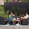 Set mobilier gradina si terasa, imitatie ratan, Keter Marie, cu masuta Orlando, 2 fotolii, 1 canapea, 4 locuri, culoare grafit, rezistent UV si intemperii, usor de asamblat 