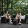 Set mobilier gradina si terasa, imitatie ratan, Keter Marie, cu masuta depozitare, 2 fotolii, 1 canapea, 4 locuri, culoare grafit, rezistent UV si intemperii, usor de asamblat 