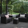 Set mobilier gradina si terasa, imitatie ratan, Keter Marie, cu masuta depozitare, 2 fotolii, 1 canapea, 4 locuri, culoare grafit, rezistent UV si intemperii, usor de asamblat 