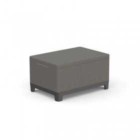 Set mobilier de terasa, aspect iuta, Keter Scandi, pentru gradina sau foisor, cu masuta depozitare, 1 canapea, 2 fotolii, 4 locuri, culoare grafit, rezistent UV