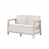 Set mobilier de terasa, aspect iuta, Keter Scandi, pentru gradina sau foisor, cu masuta depozitare, 1 canapea, 2 fotolii, 4 locuri, culoare bej, rezistent UV 