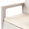 Set mobilier de terasa, aspect iuta, Keter Scandi, pentru gradina sau foisor, cu masuta depozitare, 1 canapea, 2 fotolii, 4 locuri, culoare bej, rezistent UV 
