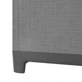 Set mobilier de terasa, aspect iuta, Keter Scandi, pentru gradina sau foisor, cu masuta depozitare, 1 canapea, 2 fotolii, 4 locuri, culoare grafit, rezistent UV