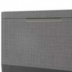Set mobilier de terasa, aspect iuta, Keter Scandi, pentru gradina sau foisor, cu masuta depozitare, 1 canapea, 2 fotolii, 4 locuri, culoare grafit, rezistent UV