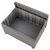 Set mobilier de terasa, aspect iuta, Keter Scandi, pentru gradina sau foisor, cu masuta depozitare, 1 canapea, 2 fotolii, 4 locuri, culoare grafit, rezistent UV 