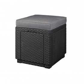 Cutie depozitare cu capac pentru gradina, terasa, balcon, Keter Cube, polipropilena, impletitura...