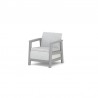 Set mobilier de terasa, aspect iuta, Keter Scandi, pentru gradina sau foisor, cu masuta depozitare, 1 canapea, 2 fotolii, 5 locuri, culoare gri, rezistent UV 